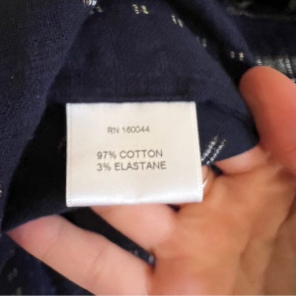 FRANCES HART Dobby Long Sleeve Midi Dress in Navy Blue & White Stripe - Picture 10 of 10